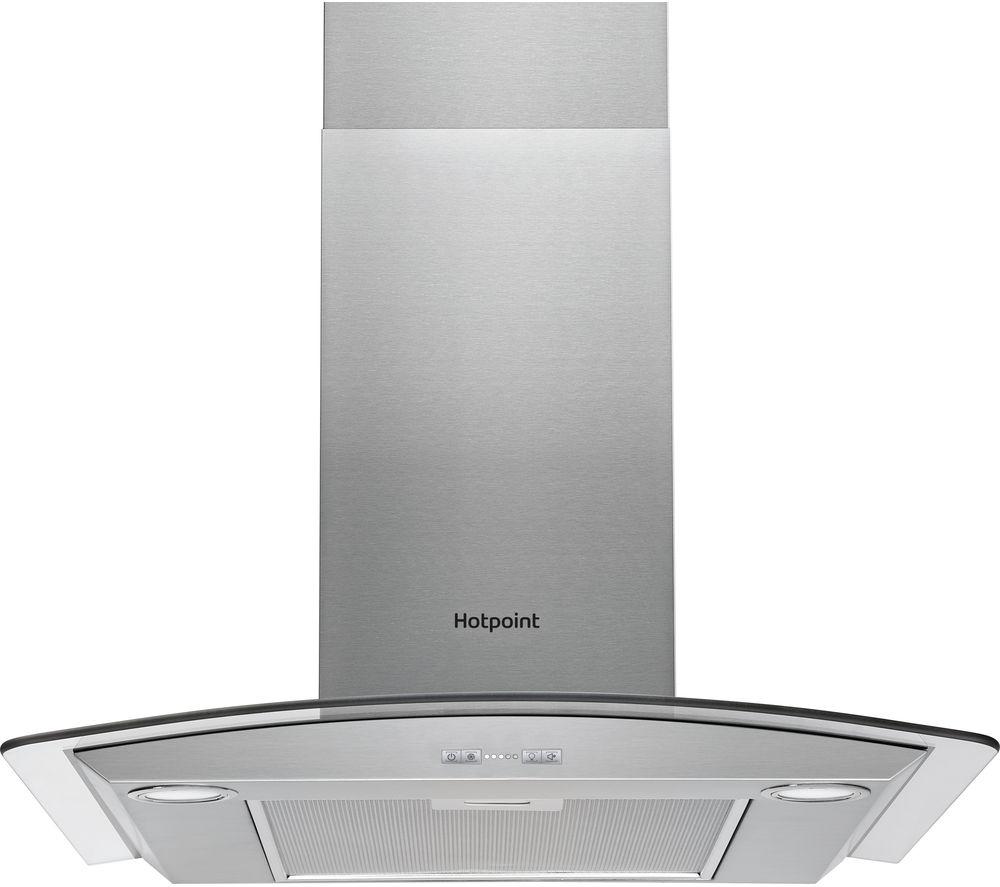 HOTPOINT PHGC6.4 FLMX Chimney Cooker Hood - Silver, Silver/Grey