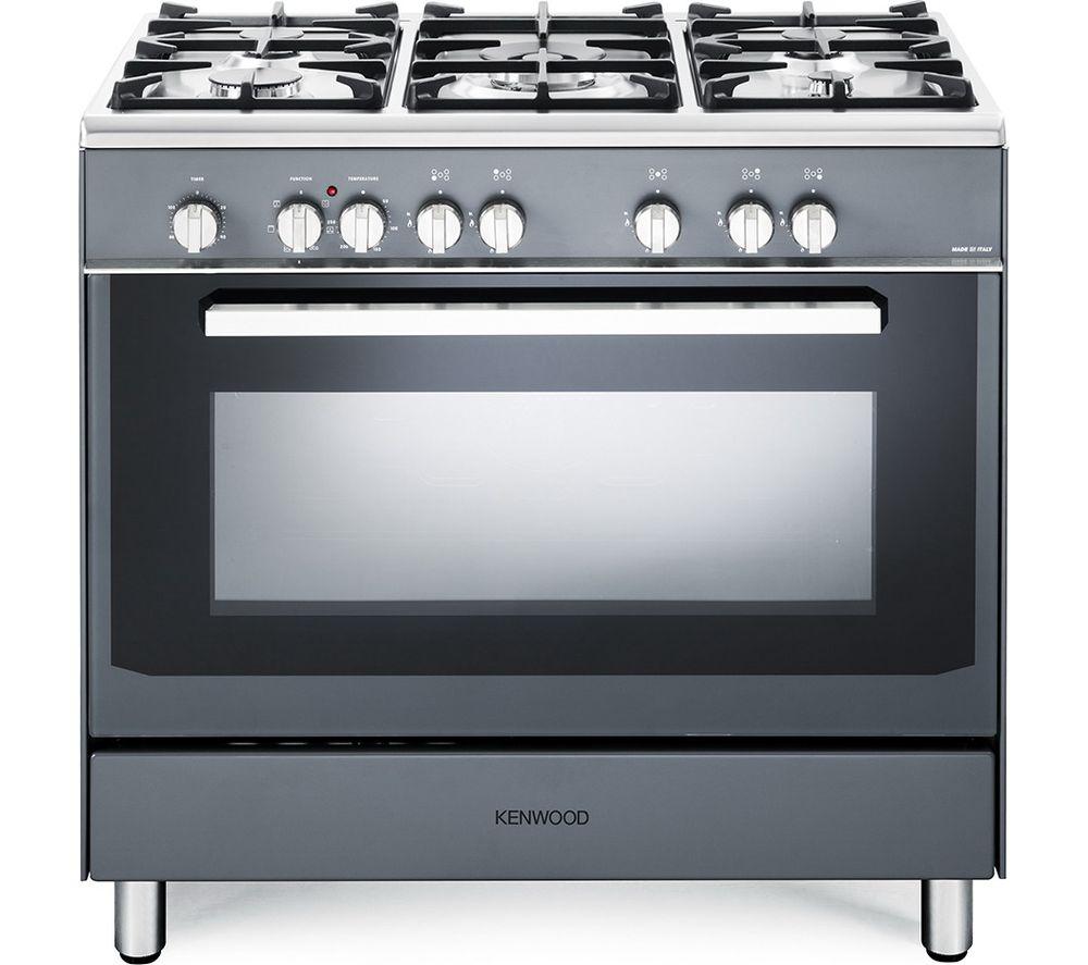 KENWOOD CK306SL 90 cm Dual Fuel Range Cooker – Slate Grey & Chrome, Silver/Grey