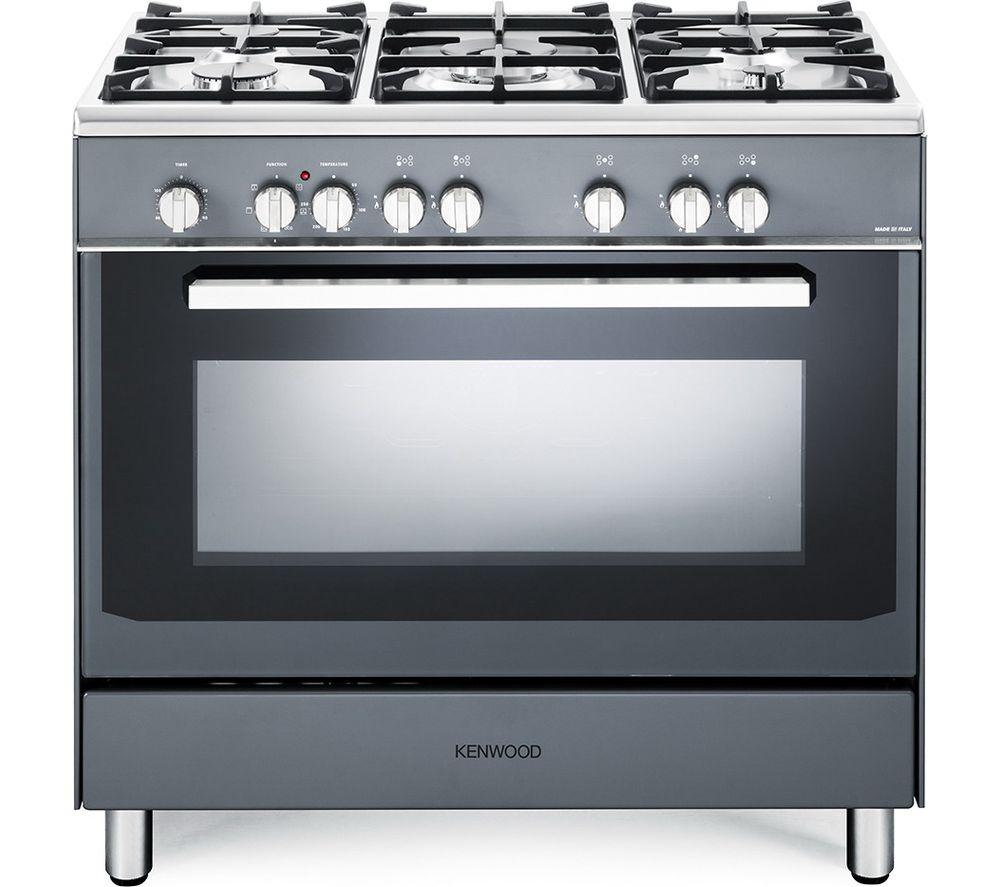 KENWOOD CK306SL 90 cm Dual Fuel Range Cooker - Slate Grey & Chrome, Silver/Grey