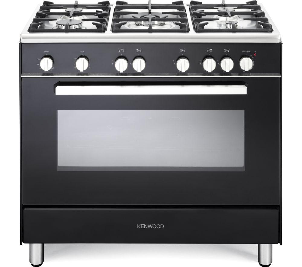 KENWOOD CK307G 90 cm Gas Range Cooker  Black & Chrome, Black