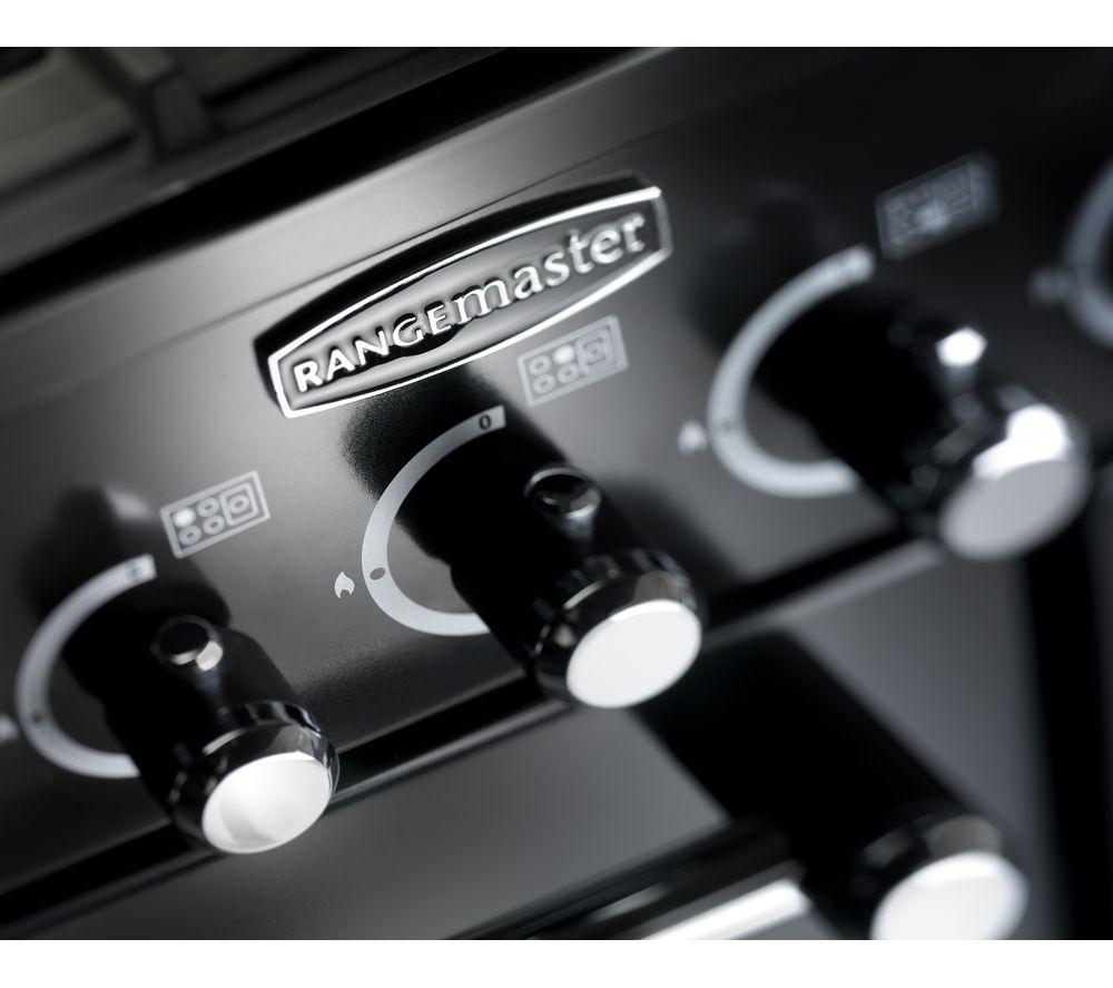 RANGEMASTER Kitchener KCH90DFFBL/C Dual Fuel Range Cooker - Black & Chrome image number 3 of 8