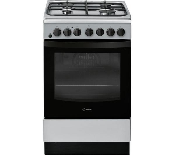 INDESIT IS5G4PHSS 50 cm Dual Fuel Cooker - Silver image number 0