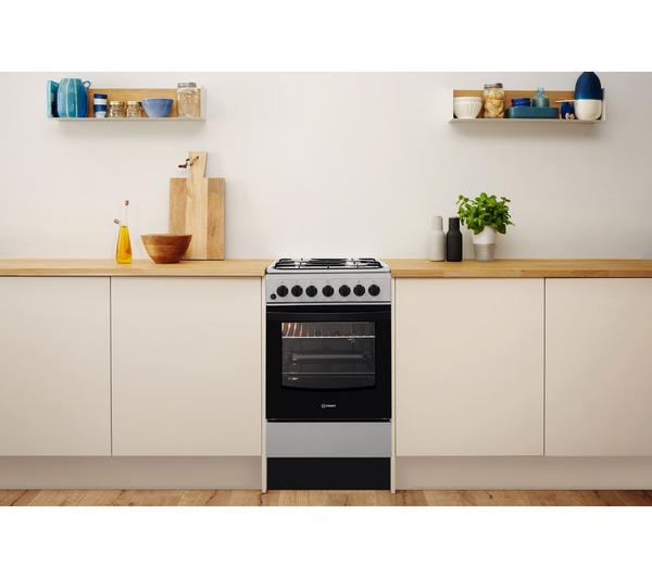 INDESIT IS5G4PHSS 50 cm Dual Fuel Cooker - Silver image number 4