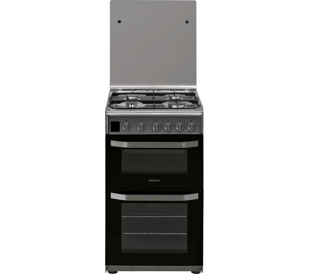 HOTPOINT HD5G00CCX 50 cm Gas Cooker – Graphite, Silver/Grey