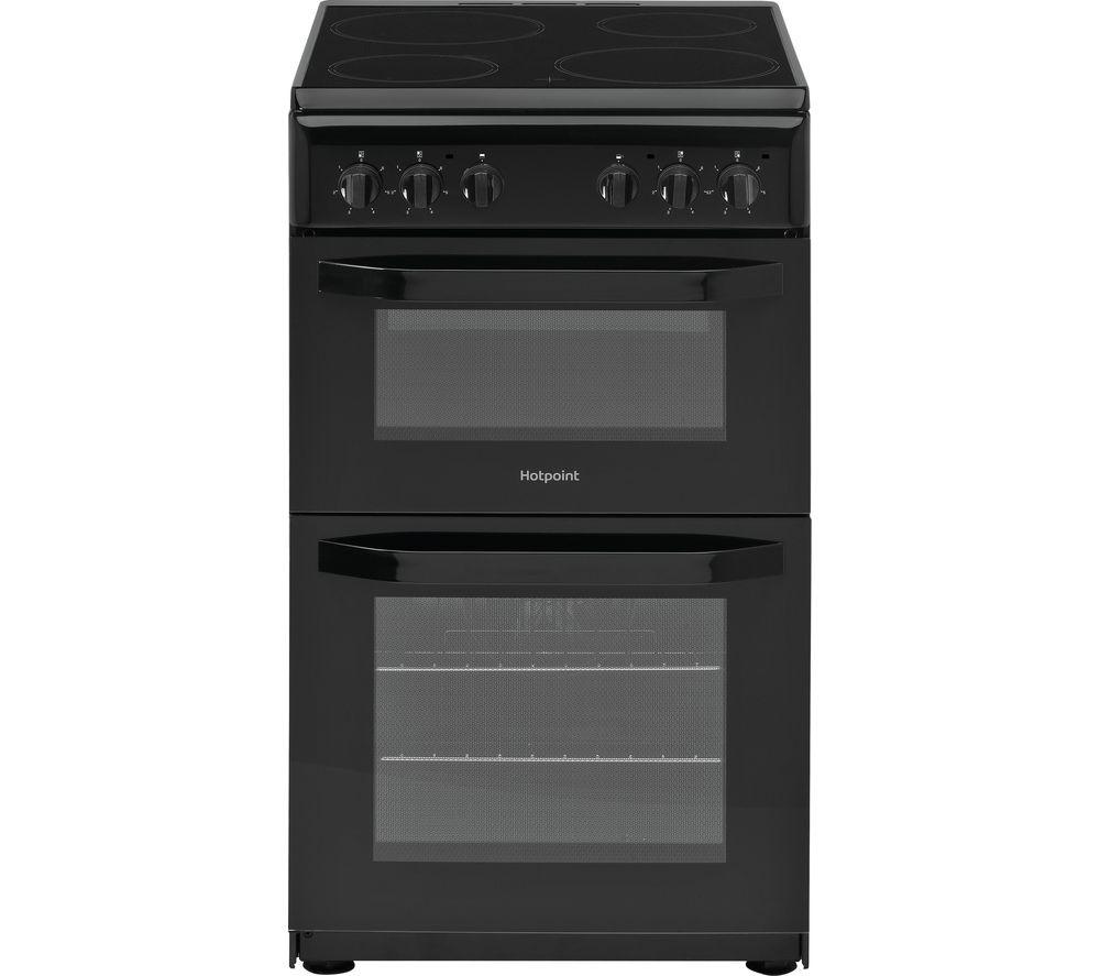 HOTPOINT HD5V92KCB 50 cm Electric Ceramic Cooker - Black, Black