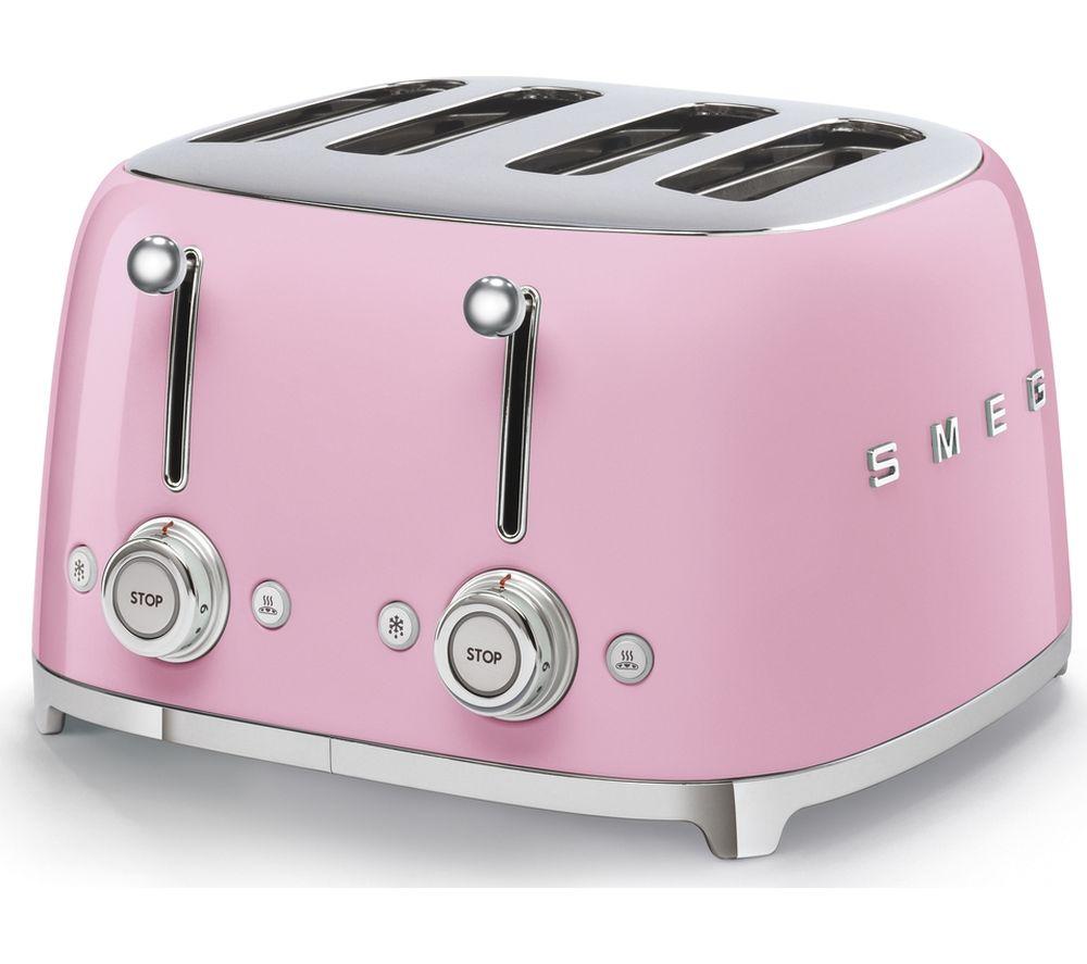 SMEG 50's Retro TSF03PKUK 4-Slice Toaster - Pink, Green