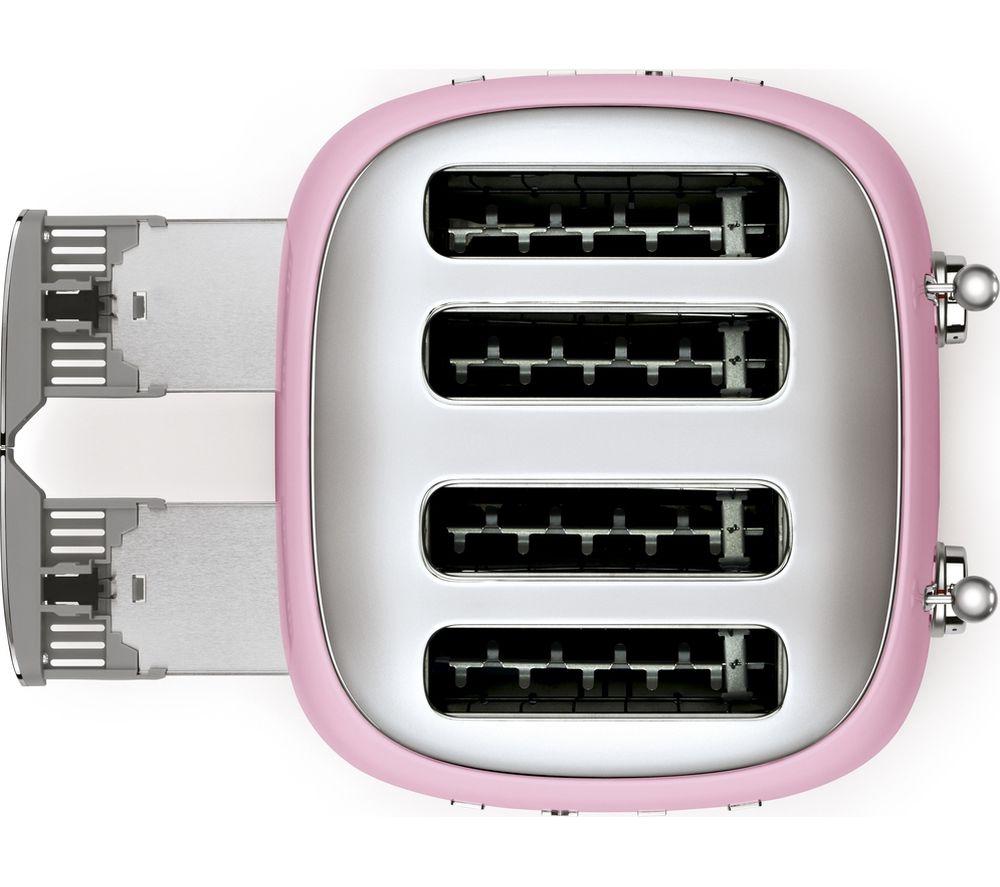 SMEG 50's Retro TSF03PKUK 4-Slice Toaster - Pink image number 5 of 6