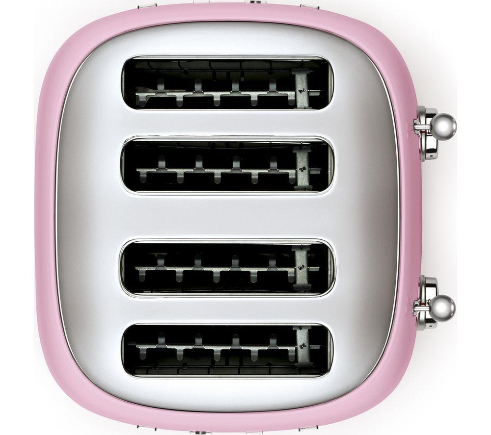 SMEG 50's Retro TSF03PKUK 4-Slice Toaster - Pink image number 6 of 6
