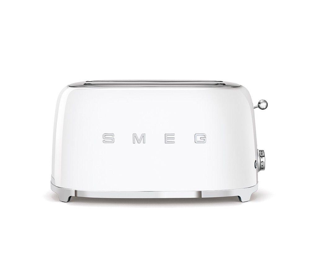 SMEG TSF02WHUK 4-Slice Toaster - White, Silver/Grey