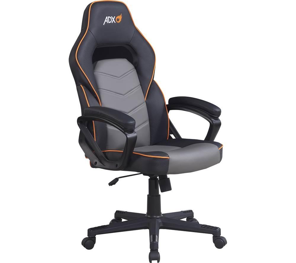 Image of ADX ACHAIR19 Gaming Chair - Black & Grey, Black,Silver/Grey