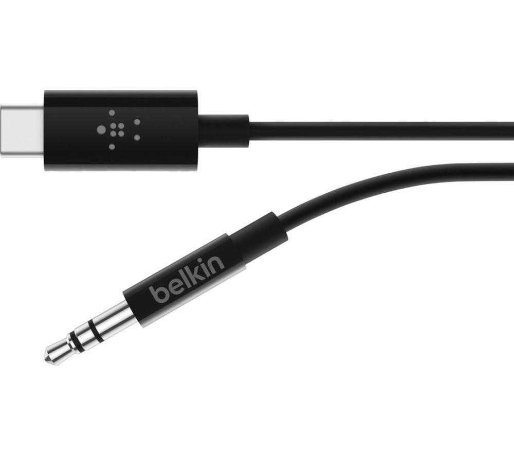 Belkin RockStar 3.5 mm Audio Cable with USB-C Connector (USB-C to 3.5 mm Audio Cable, USB-C to Aux Cable), 3 ft/0.9 m