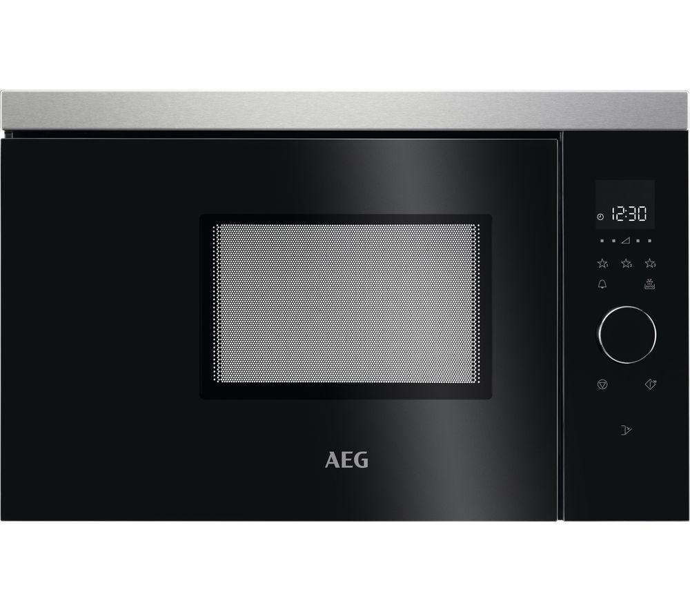 Image of AEG MBB1756SEM Built-in Solo Microwave - Black & Stainless Steel, Stainless Steel