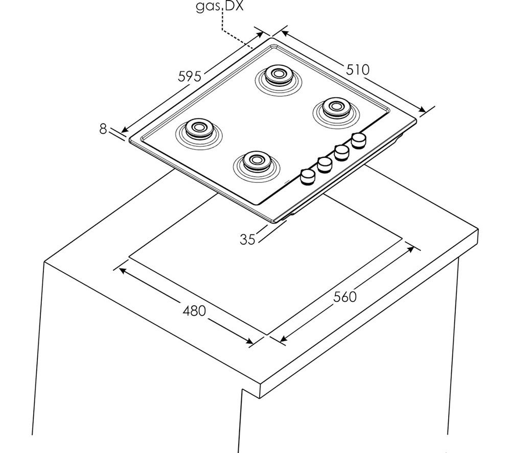 HOOVER H-HOB 300 GAS HHG6BRMX 60 cm Gas Hob - Stainless Steel image number 7 of 10
