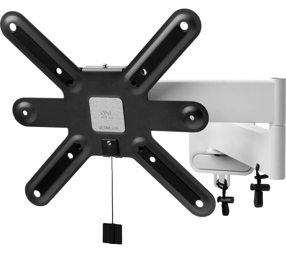 One For All TV Wall Bracket Mount - Screen size 13-43 Inch - For All types of TVs (LED LCD Plasma) - 15° Tilt 180° Swivel Max Weight 25kgs - VESA 75x75 to 200x200 - Free Toolbox app - WM6252