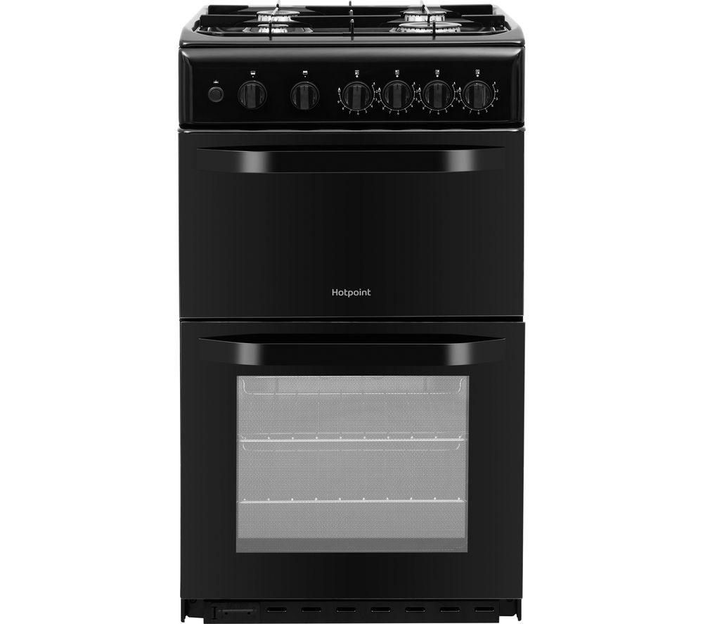 HOTPOINT HD5G00KCB 50 cm Gas Cooker - Black, Black