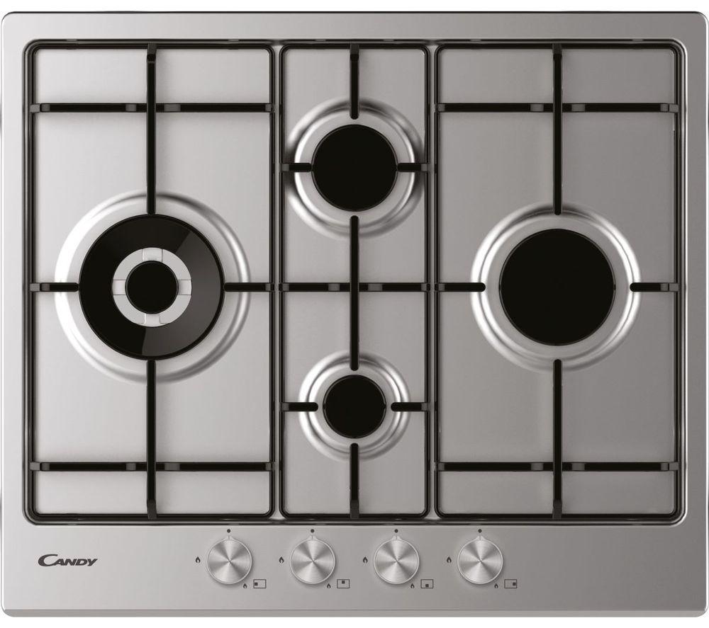 CANDY CHW6D4WPX Gas Hob - Stainless Steel, Stainless Steel