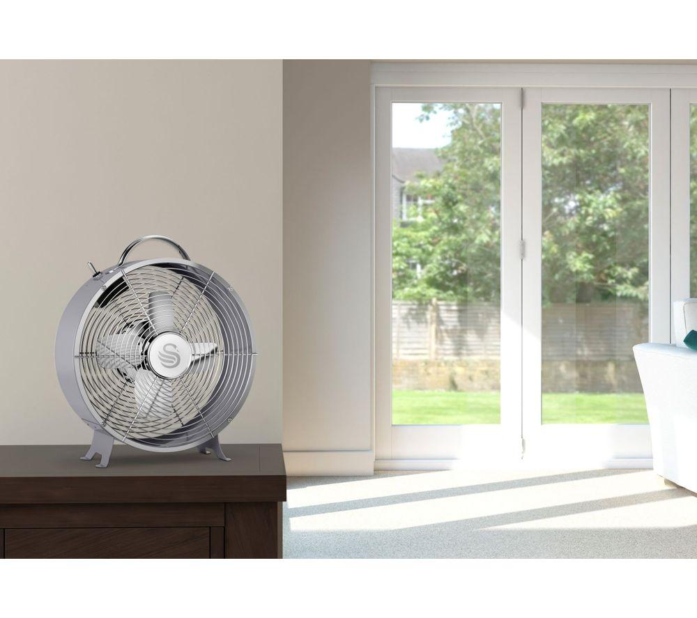 SWAN Retro SFA12630GRN Portable 8&rdquo; Desk Fan - Grey image number 2 of 2