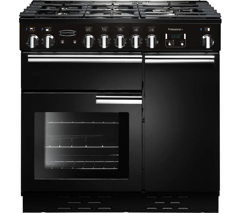 RANGEMASTER Professional 90 Dual Fuel Range Cooker - Black, Black