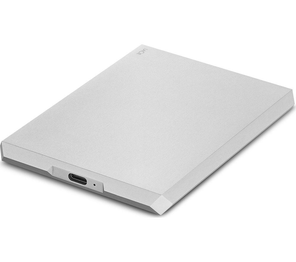 Image of LACIE STHG1000400 USB Type-C Portable Hard Drive - 1 TB, Silver, Silver/Grey