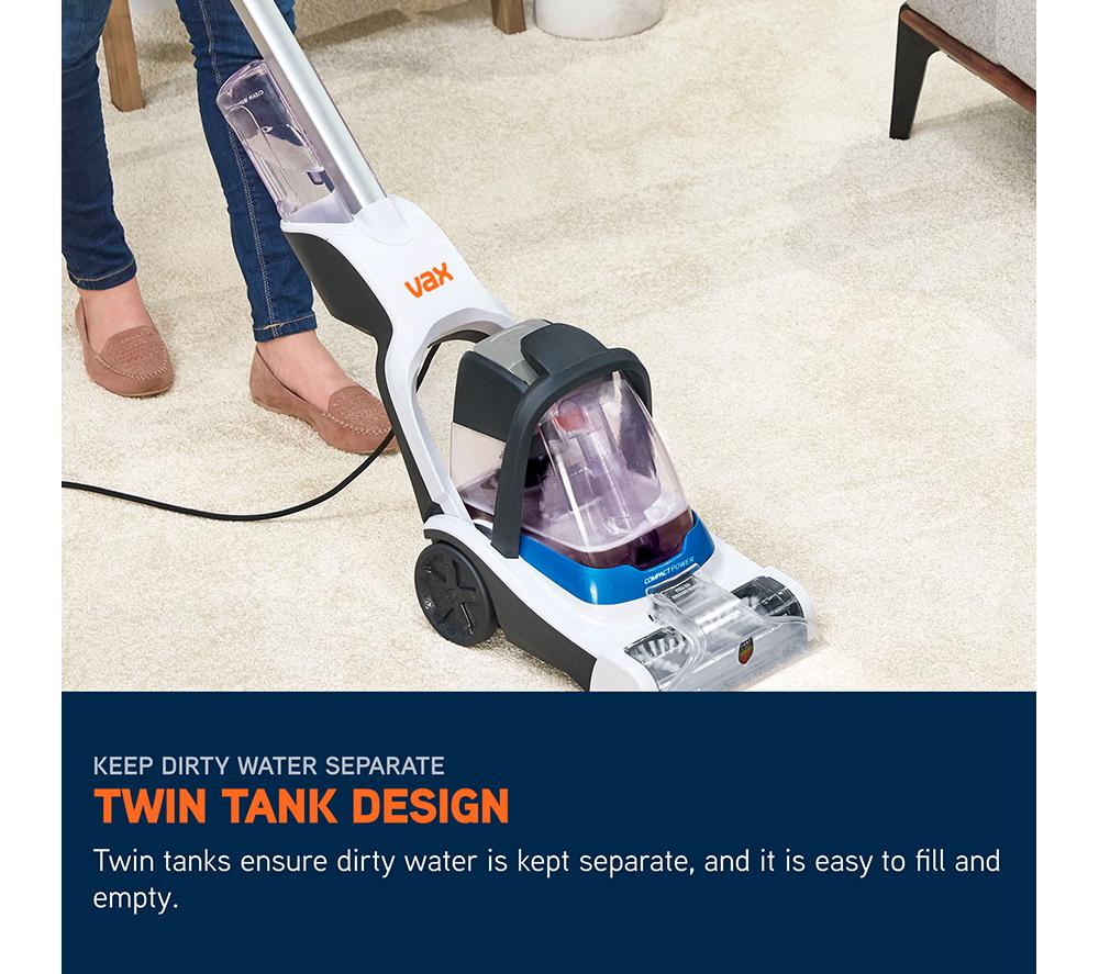 VAX Compact Power CWCPV011 Upright Carpet Cleaner - White image number 7 of 9