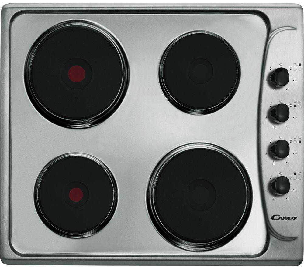 CANDY CLE64X Electric Solid Plate Hob - Stainless Steel, Stainless Steel