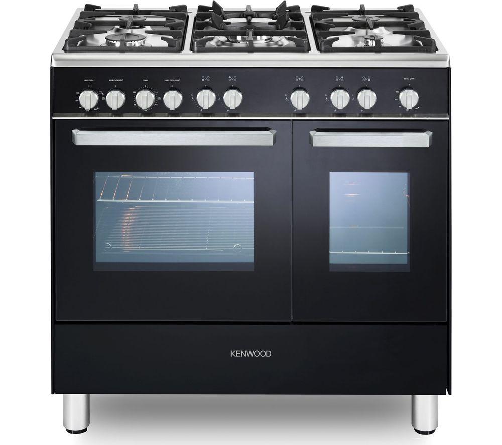 KENWOOD CK407G 90 cm Gas Range Cooker - Black & Chrome, Black