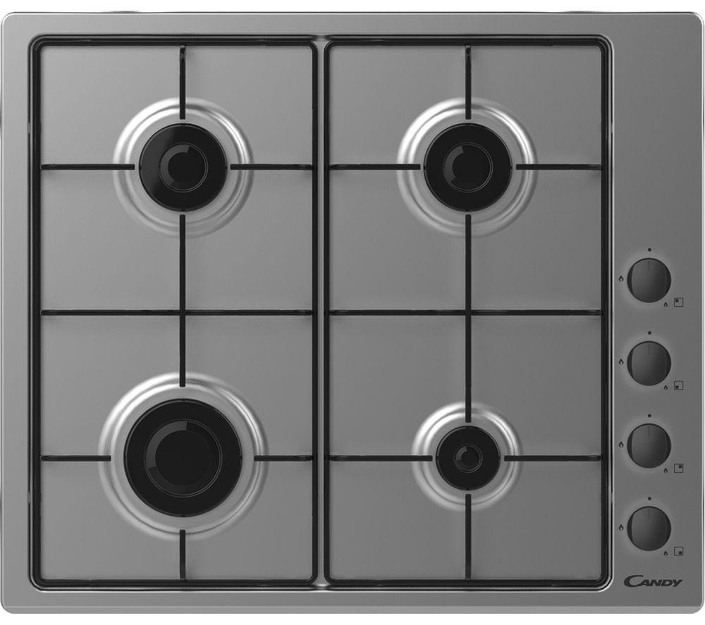 CANDY CHW6LBX 60 cm Gas Hob - Stainless Steel, Stainless Steel