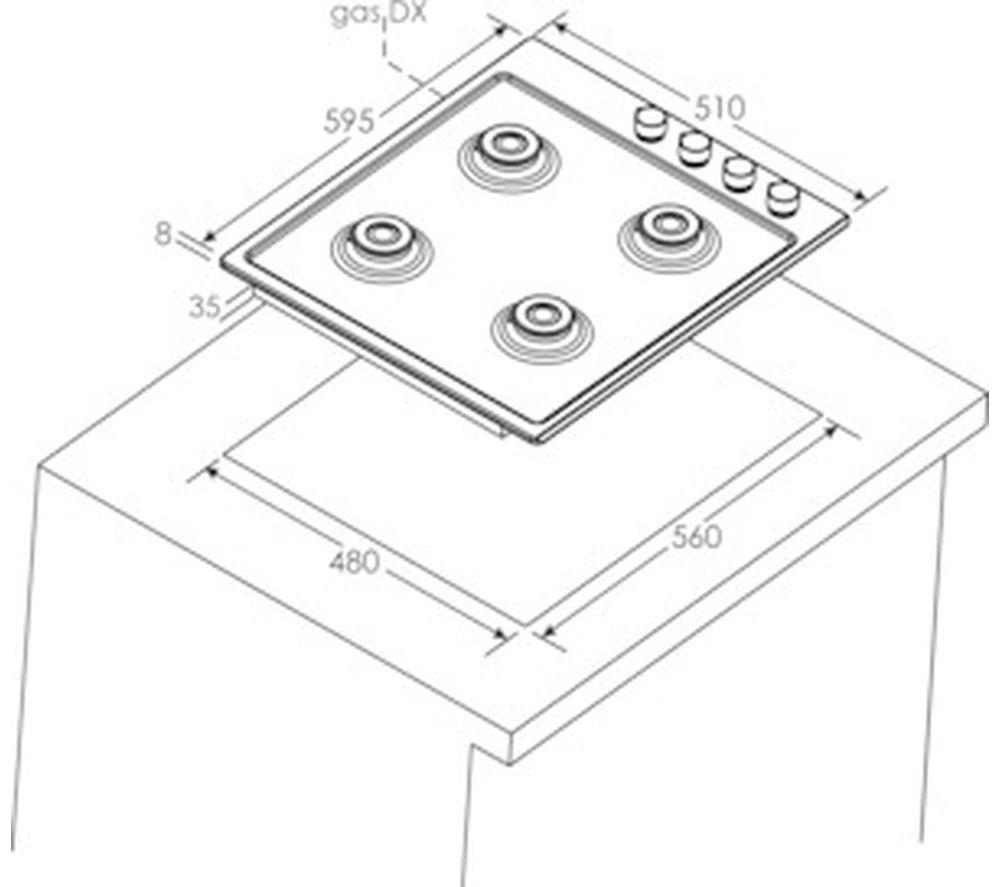 CANDY CHW6LBX 60 cm Gas Hob - Stainless Steel image number 2 of 7