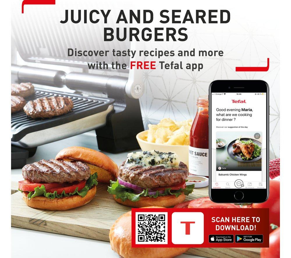 TEFAL Optigrill Elite GC750D40 Smart Health Grill - Silver & Black image number 7 of 15