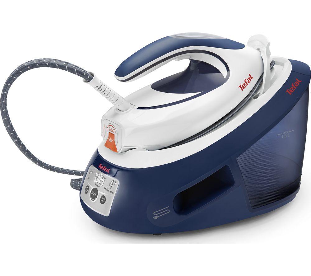 TEFAL Express Anti-Scale SV8053 Steam Generator Iron - Blue and White