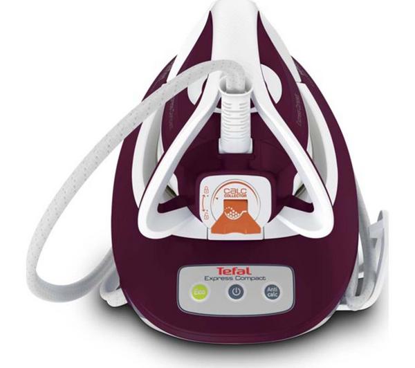 TEFAL Express Compact Anti-Scale SV7120 Steam Generator Iron - Purple & White image number 1