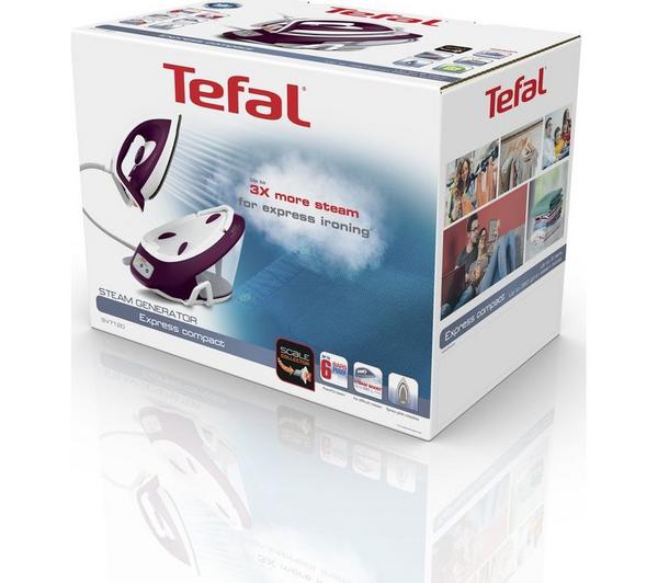 TEFAL Express Compact Anti-Scale SV7120 Steam Generator Iron - Purple & White image number 5