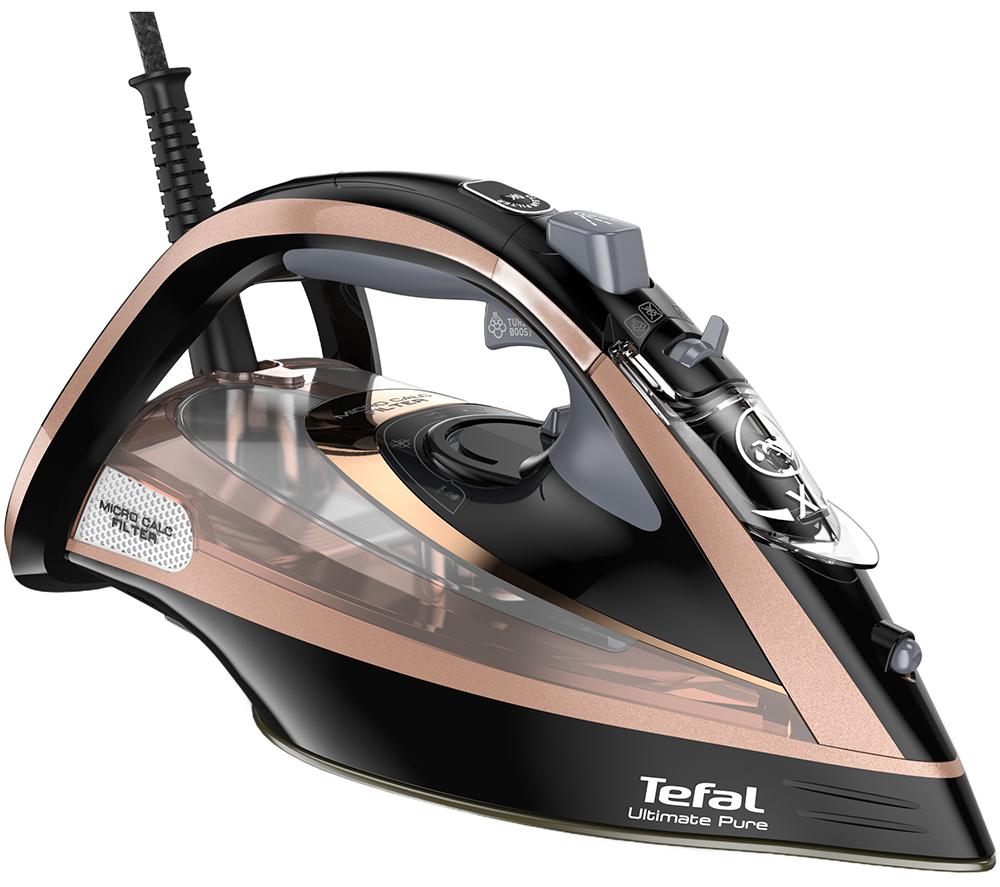Image of TEFAL Ultimate Pure FV9845 Steam Iron - Black & Rose Gold