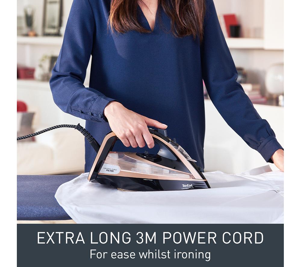 TEFAL Ultimate Pure FV9845 Steam Iron - Black & Rose Gold image number 7 of 9