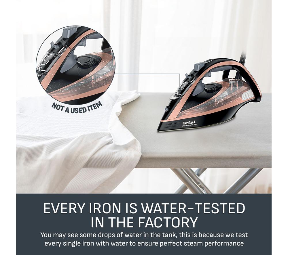 TEFAL Ultimate Pure FV9845 Steam Iron - Black & Rose Gold image number 8 of 9