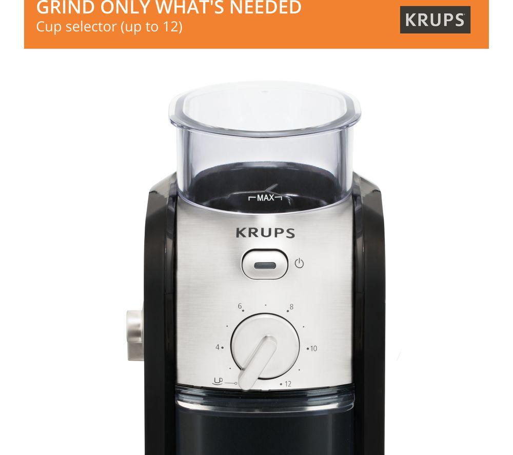 KRUPS Expert Burr GVX23140 Electric Coffee Grinder - Black & Stainless Steel image number 2 of 7