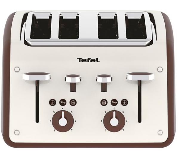 TEFAL Retra TF700A40 4-Slice Toaster - Cream & Mokka image number 0