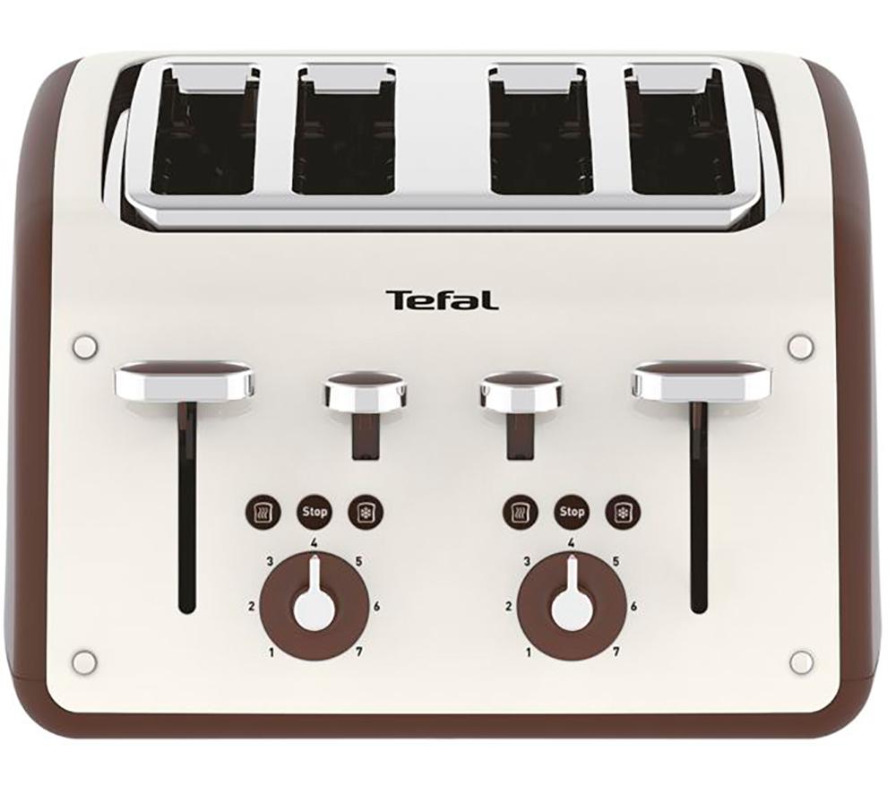 TEFAL Retra TF700A40 4-Slice Toaster - Cream & Mokka
