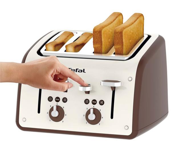 TEFAL Retra TF700A40 4-Slice Toaster - Cream & Mokka image number 1