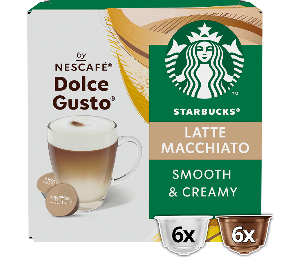 Dolce Gusto Starbucks Coffee, Latte Macchiato, (Packaging May Vary) 12  Count, Pack of 3