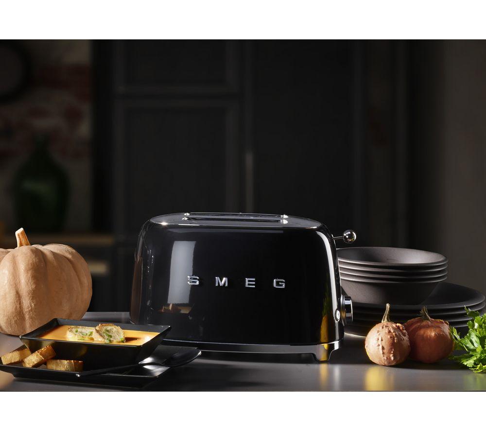 SMEG 50's Retro TSF01BLUK 2-Slice Toaster - Black image number 5 of 5