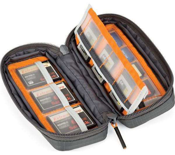 LOWEPRO GearUp Memory Wallet 20 Memory Card Case - Grey & Orange image number 1