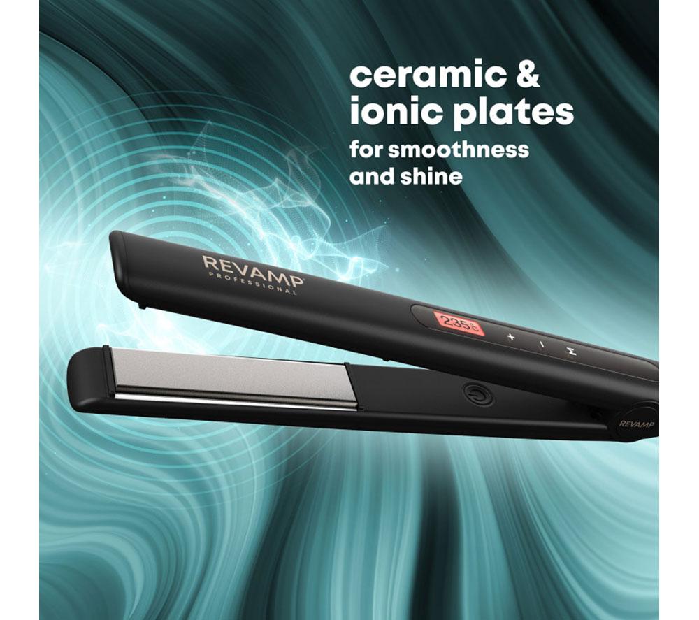 REVAMP Touch Digital Ceramic Hair Straightener - Black image number 3 of 17