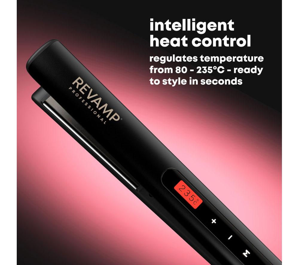 REVAMP Touch Digital Ceramic Hair Straightener - Black image number 5 of 17