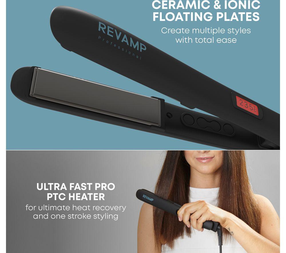 REVAMP Touch Digital Ceramic Hair Straightener - Black image number 11 of 17