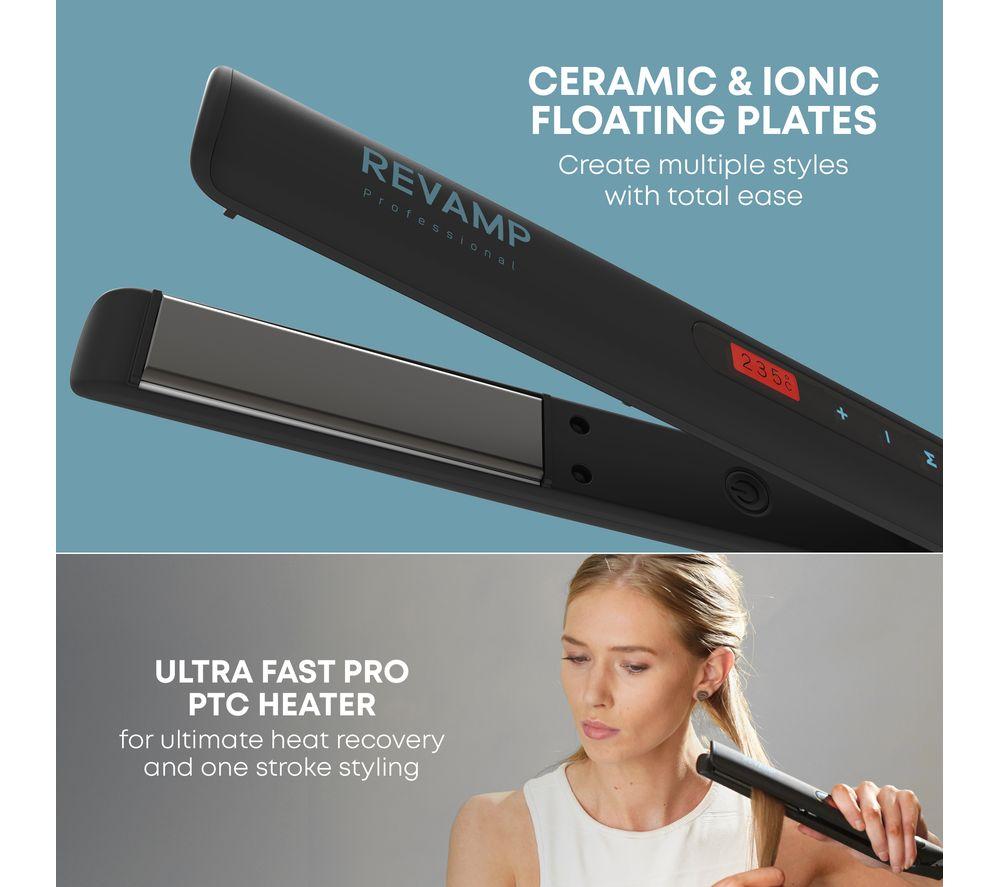 REVAMP Touch Digital Ceramic Hair Straightener - Black image number 14 of 17