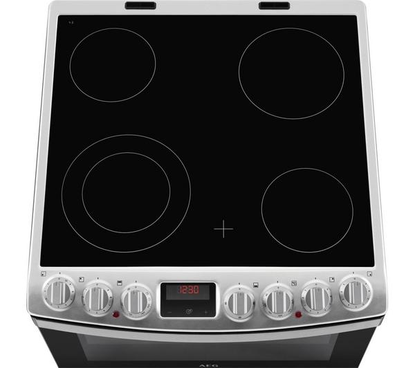 AEG CCB6760ACM 60 cm Electric Ceramic Cooker - Stainless Steel & Black image number 2
