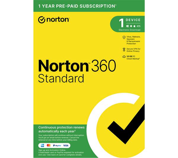 NORTON 360 Standard - 1 year (automatic renewal) for 1 device image number 0
