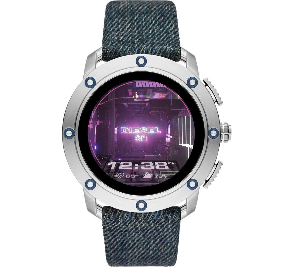 DIESEL AXIAL DZT2015 Smartwatch - Gunmetal, Blue Strap, Silver/Grey,Blue