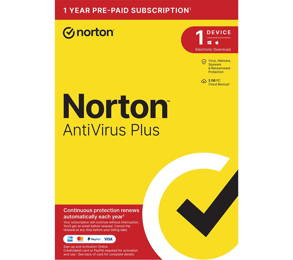 NORTON AntiVirus Plus - 1 year (automatic renewal) for 1 device
